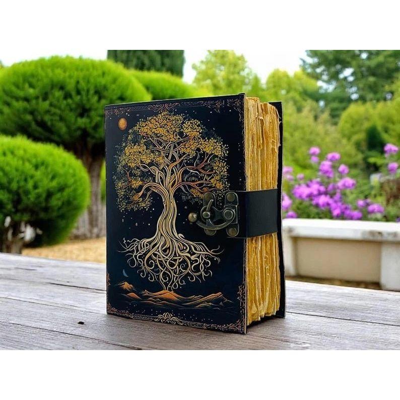 Grimoire Leather Journal Blank Spell Book of Shadows Leather Large Photo Album