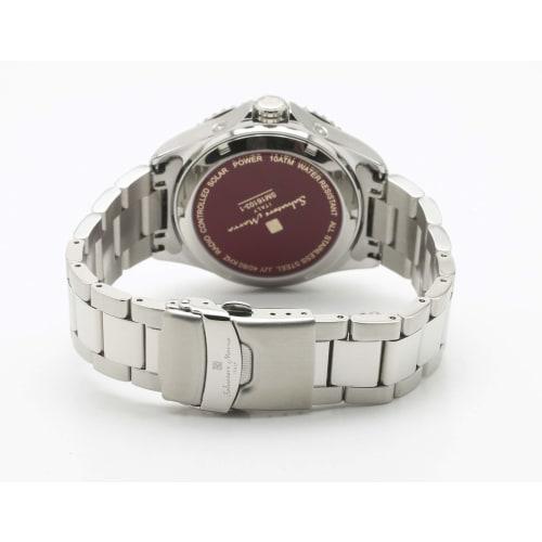 [Salvatore Marra] Men's Watch Radio Solar Business Popular Brand Waterproof Red with Cloth SSRD