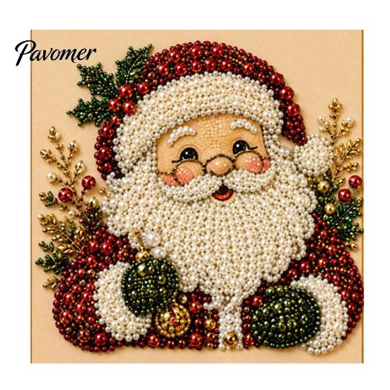 Relaxing Hobby for Adults Xmas Faux Pearl Painting Kit, Christmas 3D Art DIY Winter Scene Set Holiday Craft Project Adults, Festive Home Wall Decor