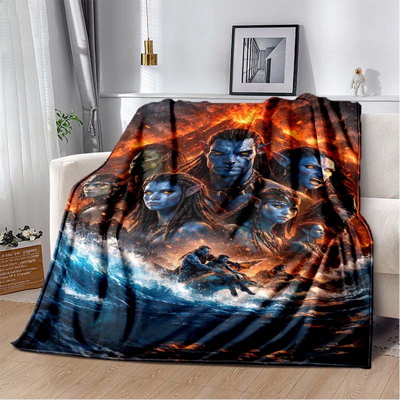Fantasy Jungle Alien Art Bed Blanket, Lightweight Fleece Blanket