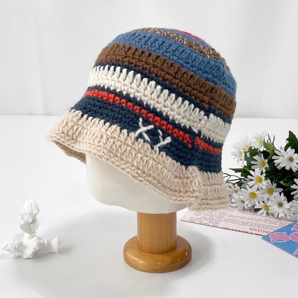 Women's and Men's Daily Rainbow Knit Bucket Hat