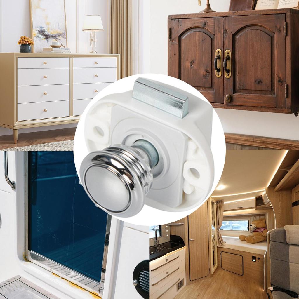 Rv Locks Zinc Alloy Keyless Rv Push Door Latch Secure Motorhome Latch Replacement For Travel Ship Yacht Caravan Van Cabinet