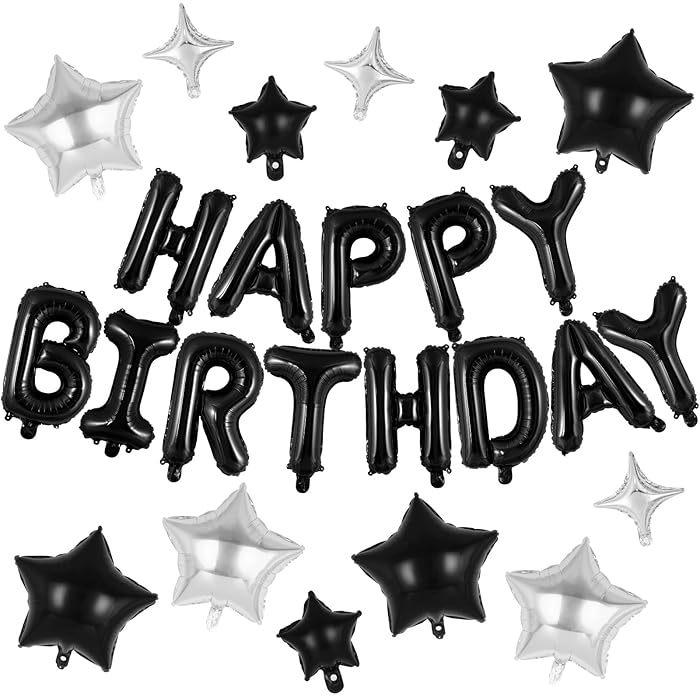 Happy Birthday To Xiyin Tk Aluminum Film Balloon Five-Star Cross Star Set Children'S Birthday Party Decoration