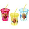 LEC Anpanman Straw Cup Set 3 Pack 270ml With Lid Straw Compatible with Commercial Straws Colors and Designs