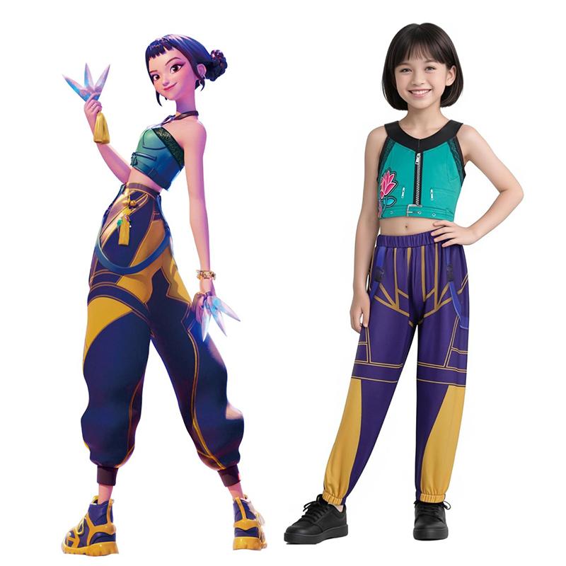K Pop Sängerin Huntri/x Cosplay Kostüm für Mädchen Rumi Mira Zoey Cosplay Outfits Rollenspiel Halloween Anzug Performance Uniform