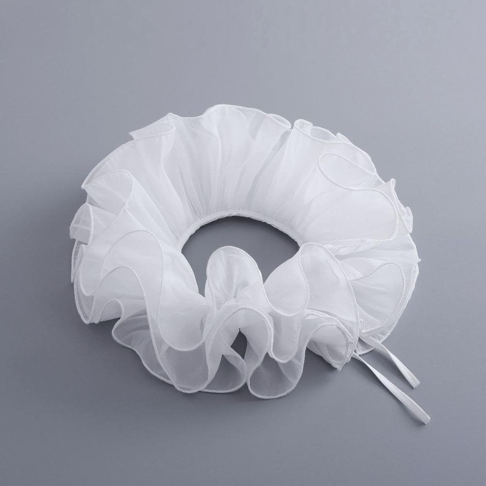 Elegant Mesh Ruffle Layer Fake Collar Multi-layer Party Neckwear Detachable Collar Ruffled Edge Decoration Shawl белый