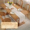 Bigqin Table Runner, 183 X 33cm, Cotton Linen Tablecloth with Tassels, Stylish Nordic Style, White