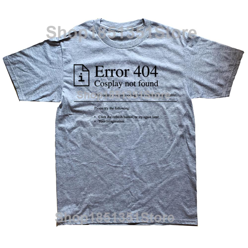 Funny Error 404 Classic Graphic Tshirts Men Womens Fashion Casual Tshirt 100 Cotton Loose Oversized Geek Programmer T Shirt