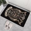 Retro Style Viking Area Rug Valhalla Shield and Hammer Pattern Non-Slip Thick Soft Carpet for Living Room Bedroom Office Yoga