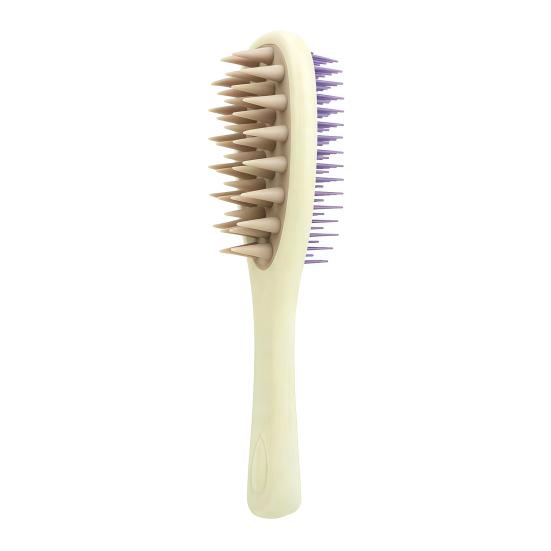 Double-sided Shampoo Brush Long Handle Scalp Massager Comb Men Women 2-in-1 Hair Scrubber Fine Wide Teeth Detangling Brush
