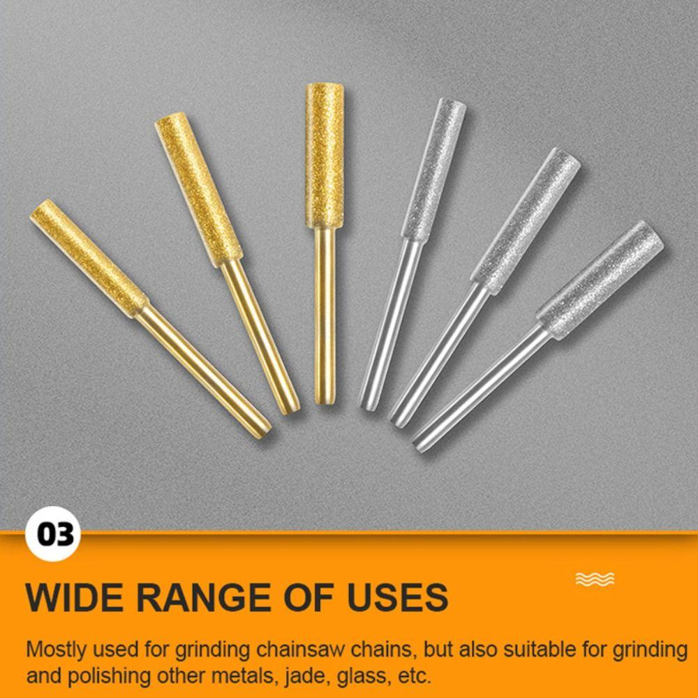 5ks Válcová fréza Pilník na řetězovou pilu Leštění Ostřič řetězové pily Kámen 4/4.8/5.5mm Ostření pily