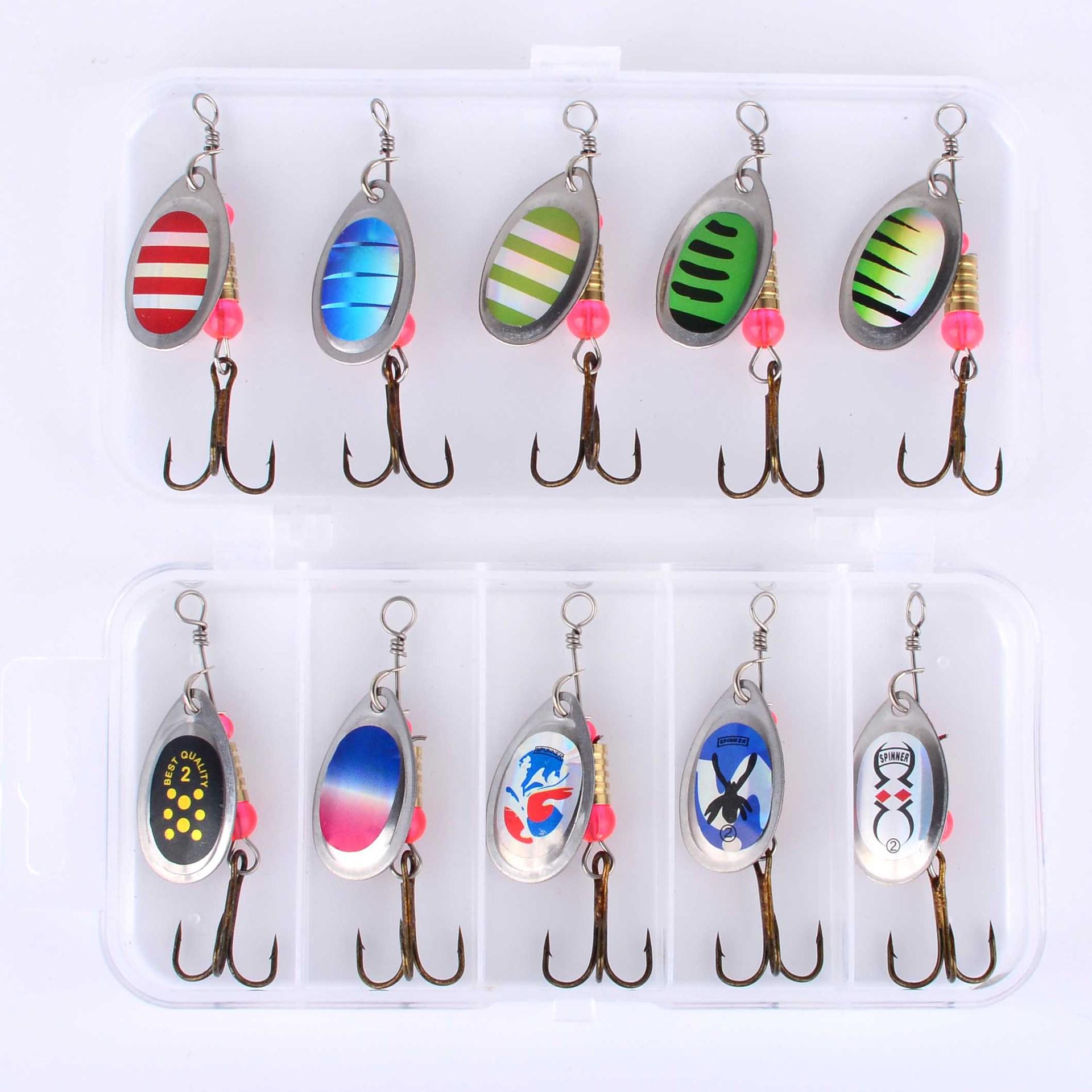 Lure 10-Color Box Set: Sinking Metal Spinner Blade Bait for Culter and Perch Fishing