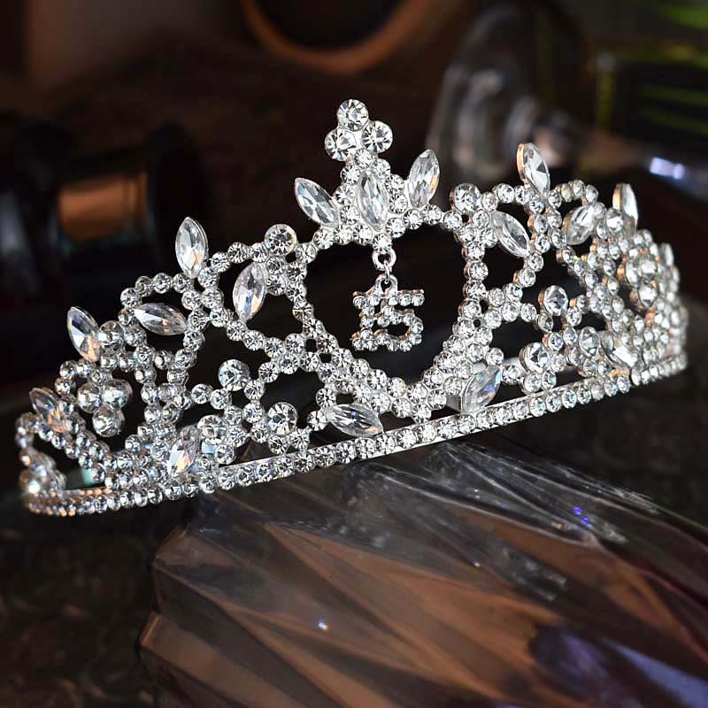 European and American Fashion Headbands  Rhinestone Crowns Princess Birthday Crowns  Coming of Age Party Headwear  High Appearance Level