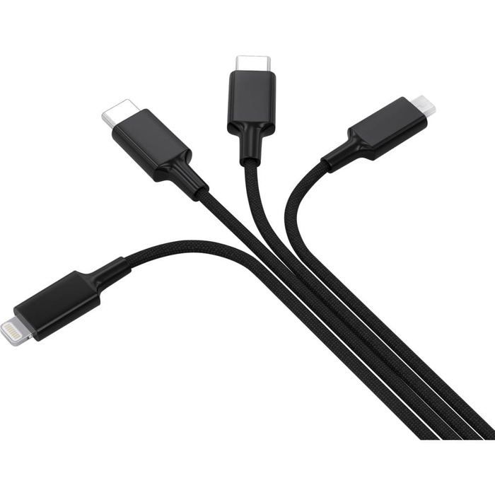 Smrter Câble de charge USB USB-A mâle, USB-C® mâle, USB-C® mâle, Connecteur Lightning , USB-Micro-B mâle 1.20 m noir SM