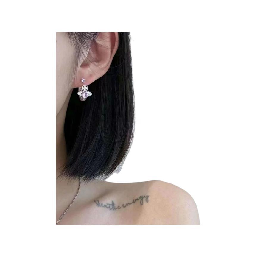 Vivienne Westwood Logo Earrings Women earrings Silver Purple 6203005602P271