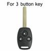 3 Buttons Car Remote Key Fob Cover Shell Case Replacement Repair Kit For Honda Accord Civic CRV Pilot Fit FRV CR-Z S2000 Insight
