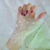 Pair Nail For Manicure Salon Art Heart Tulle Photo Glove Fake Pleated Cuff Manicure Photography Props Tips Display Sleeve