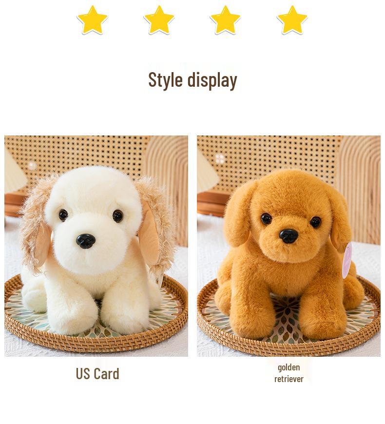 Golden Retriever Puppy Plush Toy in Lying Pose - Adorable and Soothing Companion Doll