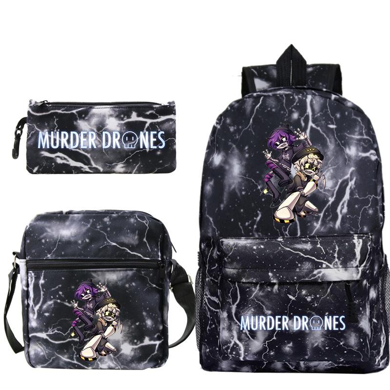 Murder Anime Peripheral Printed Children's School Bag Set Cross-border Leisure Student Backpack Three-piece Set