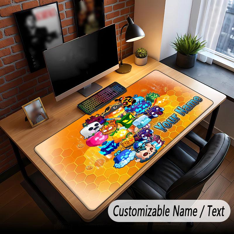 Custom Name Text Big Mouse Pad,Blox Fruits Soft Non Slip Extended Desk Mat For Home Office