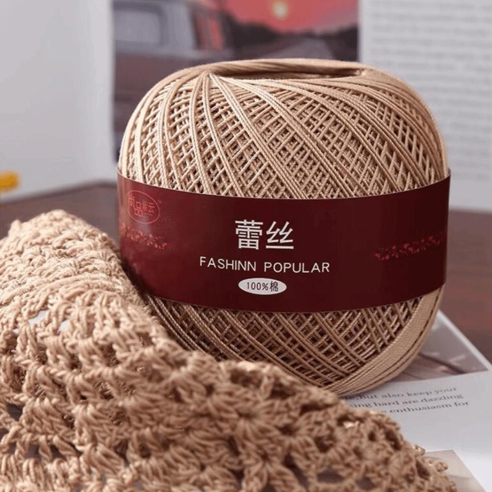 50g/Ball Size 6 Lace Thread Pure Cotton Strong Twisted Embroidery Thread Thin Thread Needlework Sewing Supplies DIY Crochet