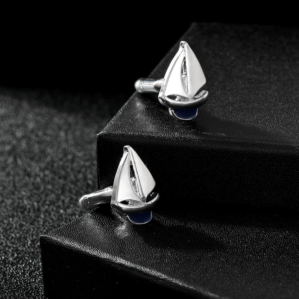 Sports Mens Sailboat Shaped Cufflinks Personality Sailing Boat Design Sleeve Button Father's Day Gift