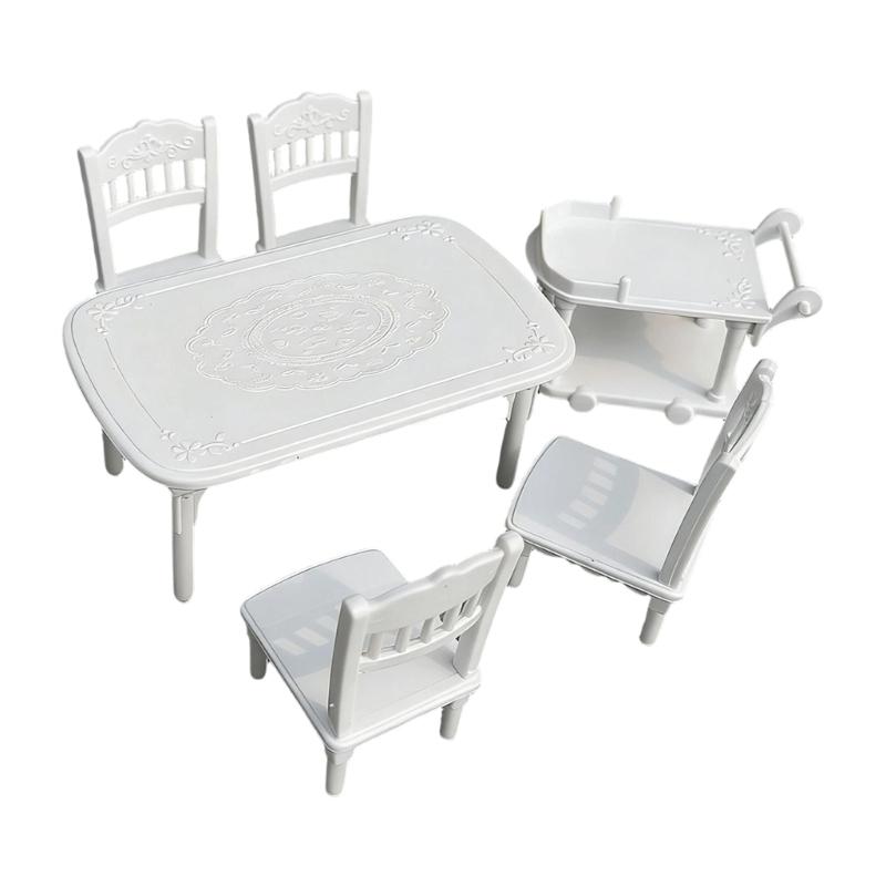 Doll House Food Cart Chair Model Realistic Table Realistic Play Chair Realistic Furmniture Model Toy