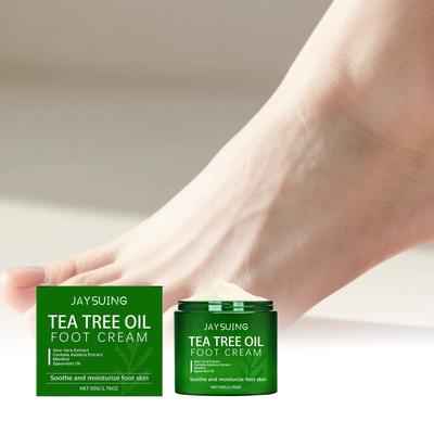 JAYSUING Tea Tree Oil Foot Cream - Moisturizing, Refreshing, Non-Sticky Plant Extract Essence for Foot Care