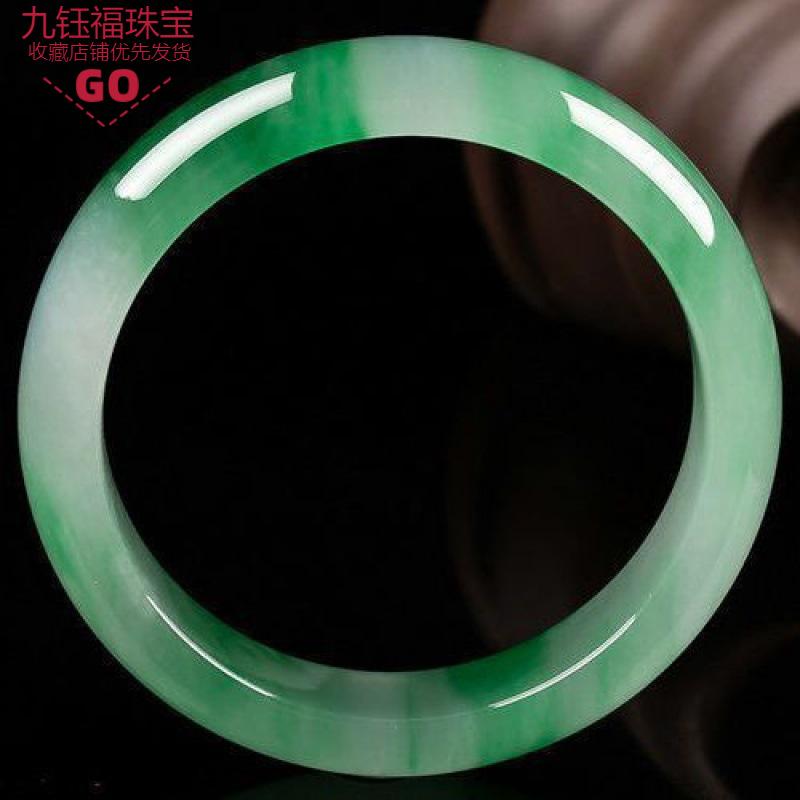 Jade Green Floating Flower Bracelet: Light Green Ice Jade Women's Accessory.