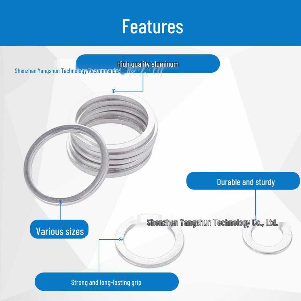 450-Piece Aluminum Gasket & Sealing Ring Set: High-Temp Resistant, Spring Washer, M6-M24.