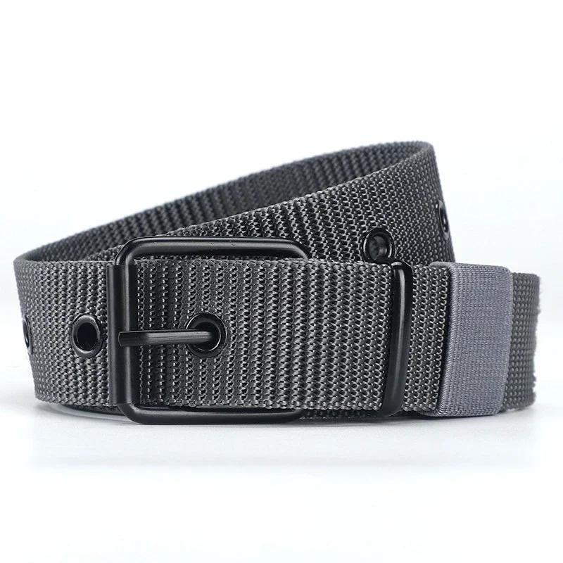 Nouvelle ceinture en toile Ceintures tactiques pour hommes Vente de ceintures de sport de plein air pour hommes Simple Pratique Tissage Nylon Toile Pantalon Cowboy Ceinture pour femmes 120cm black