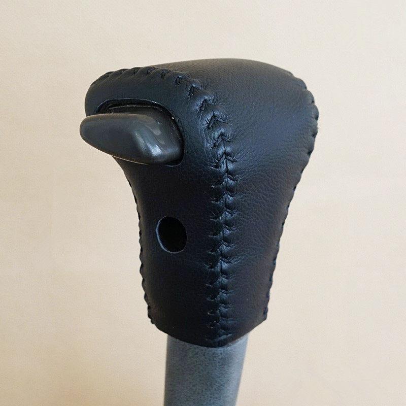 New Real Leather Automatic Gear Shift Knob Cover For Mitsubishi Pajero V33 V43 V45 Gear Ball Protector