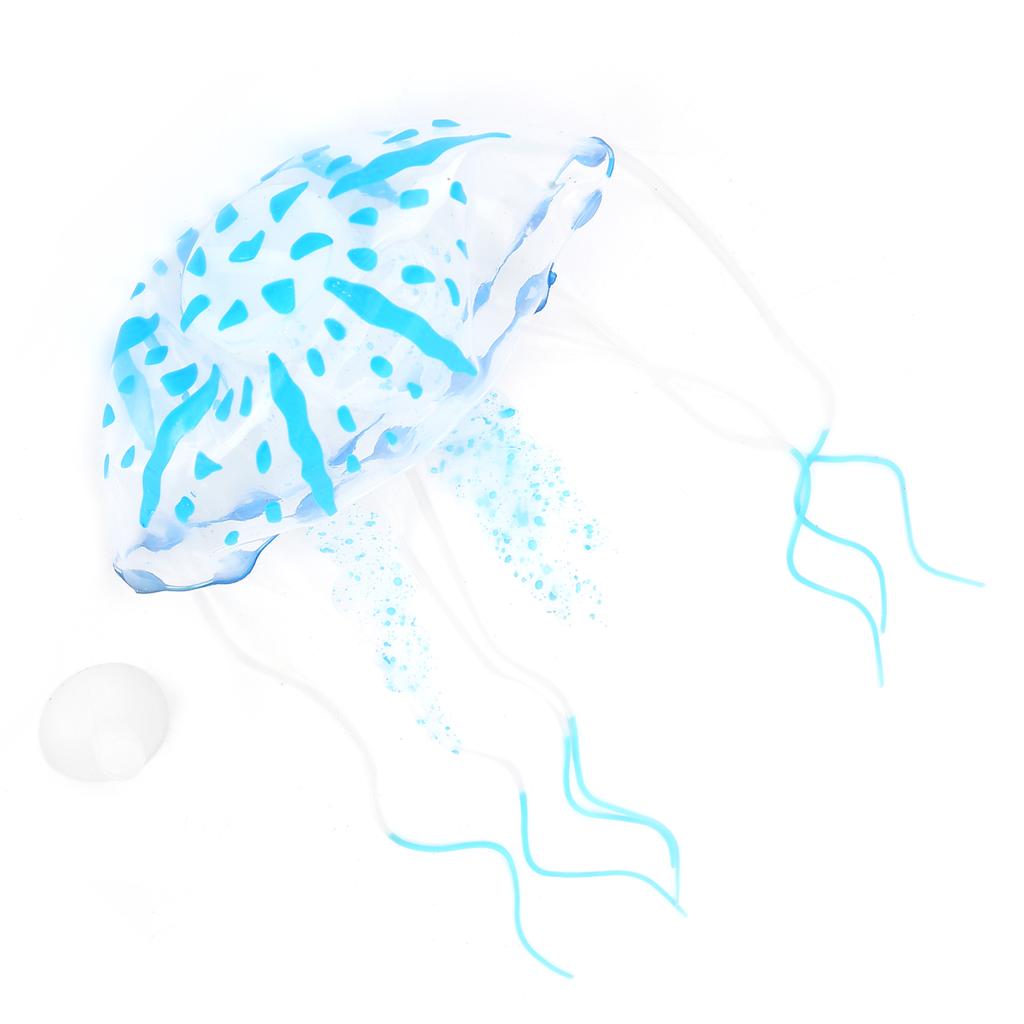 Akvarijní silikonová svítící medúza akvárium plovoucí terénní úprava ozdoba dekoracevelká velikost, modrá