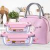 ZISIZ Heatable Microwave Glass Lunch Box Set