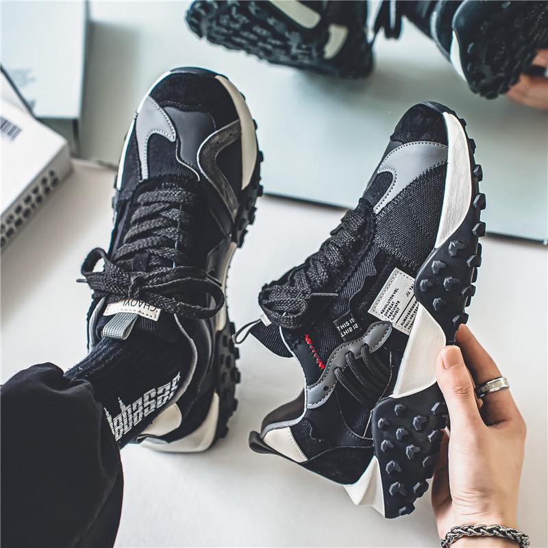 

Осенняя мужская обувь, новинка 2023 года, кроссовки премиум-класса для подростков, повседневная обувь Netroots Daddy Shoes 44 чёрный