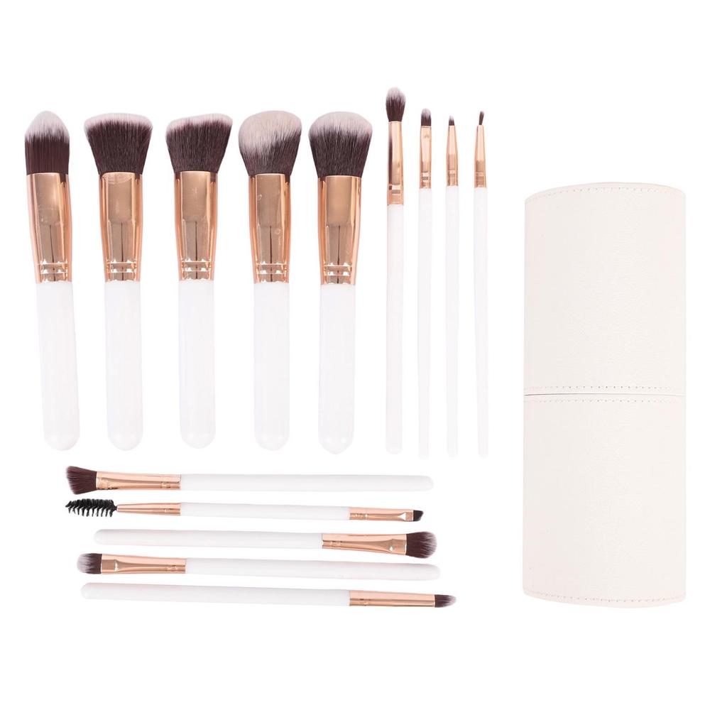 14-Piece Long-Handled Makeup Brush Set: Includes Blush, Eyeshadow, Powder, and Foundation Brushes