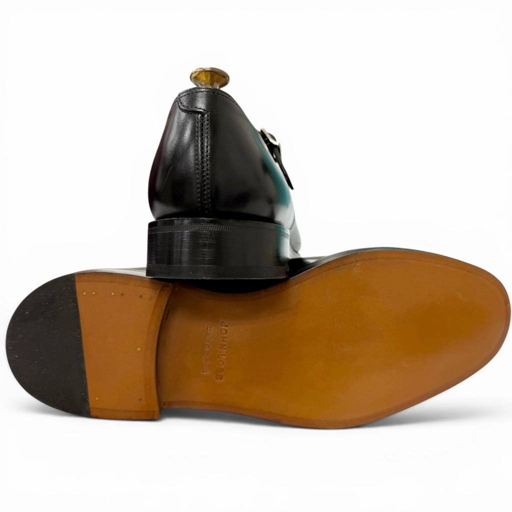 Pristine John Lobb Dress shoes WILLIAM Double monk strap black leather mens Used