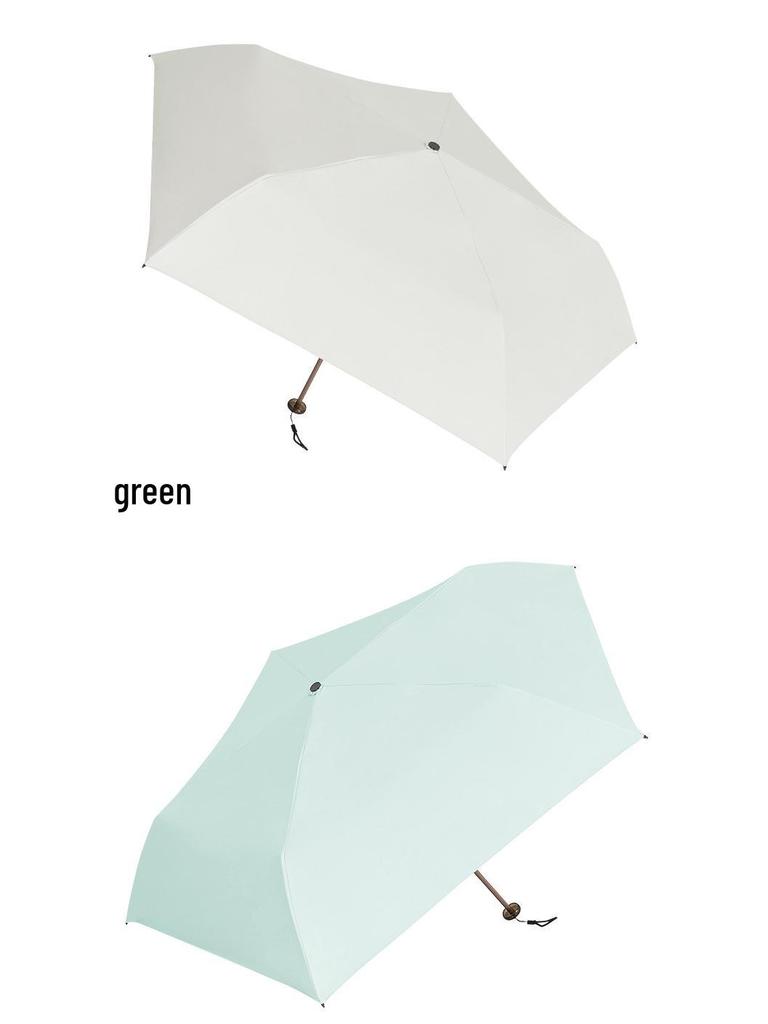 103g Carbon Fiber Mini Parasol - Black, UV-Protection, Folding Sunshade Umbrella for Women