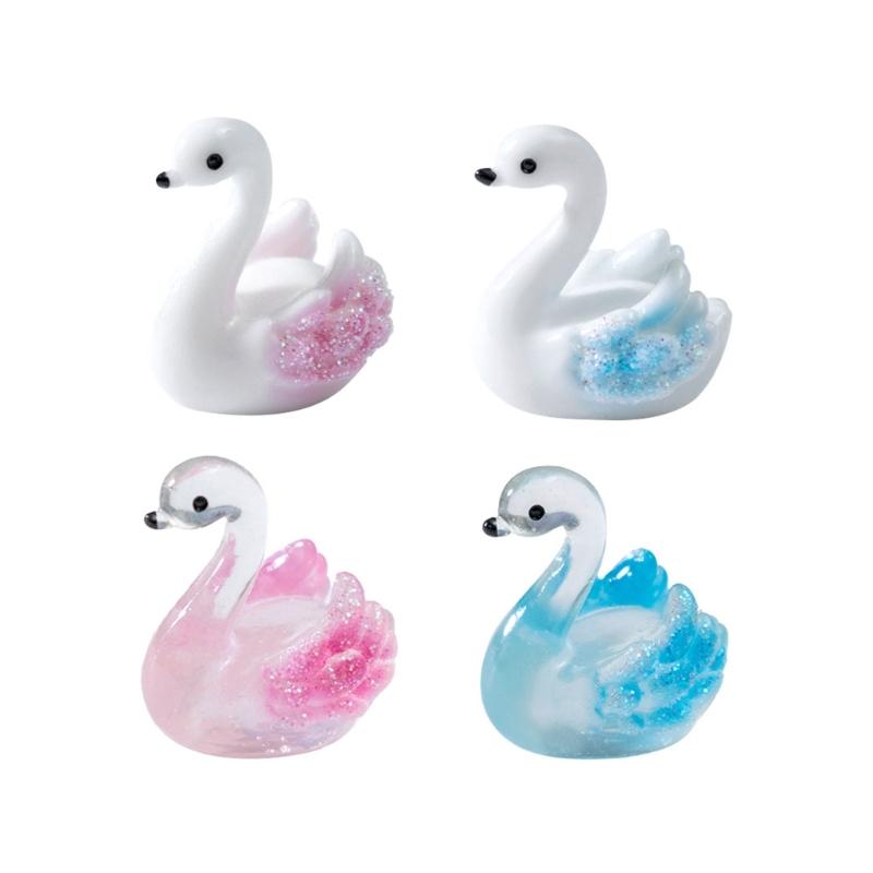 

4PCS Cute Clear Duck Resin Miniature Figurines Ornaments For Handmade Art And Home Garden Decoration Accessories Gift 1