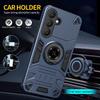 For Samsung Galaxy S25 Case with Ring Holder Kickstand PC + TPU Anti-Fall Phone Cover