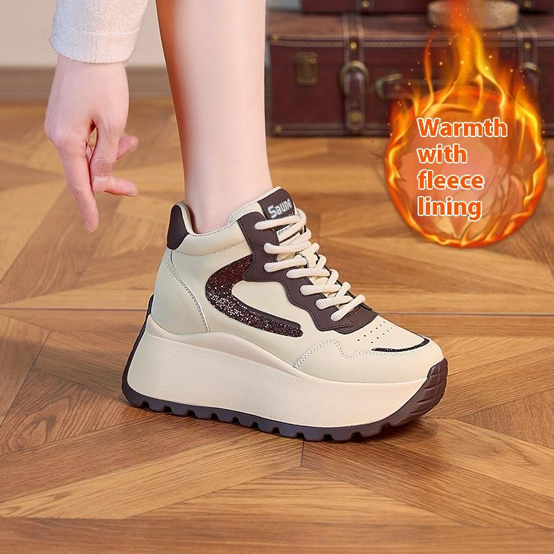 Autumn Genuine Leather Dad Shoes Casual Shoes for Women Forrest Gump Thick Sole Versatile Height-enhancing Retro Women's Shoes