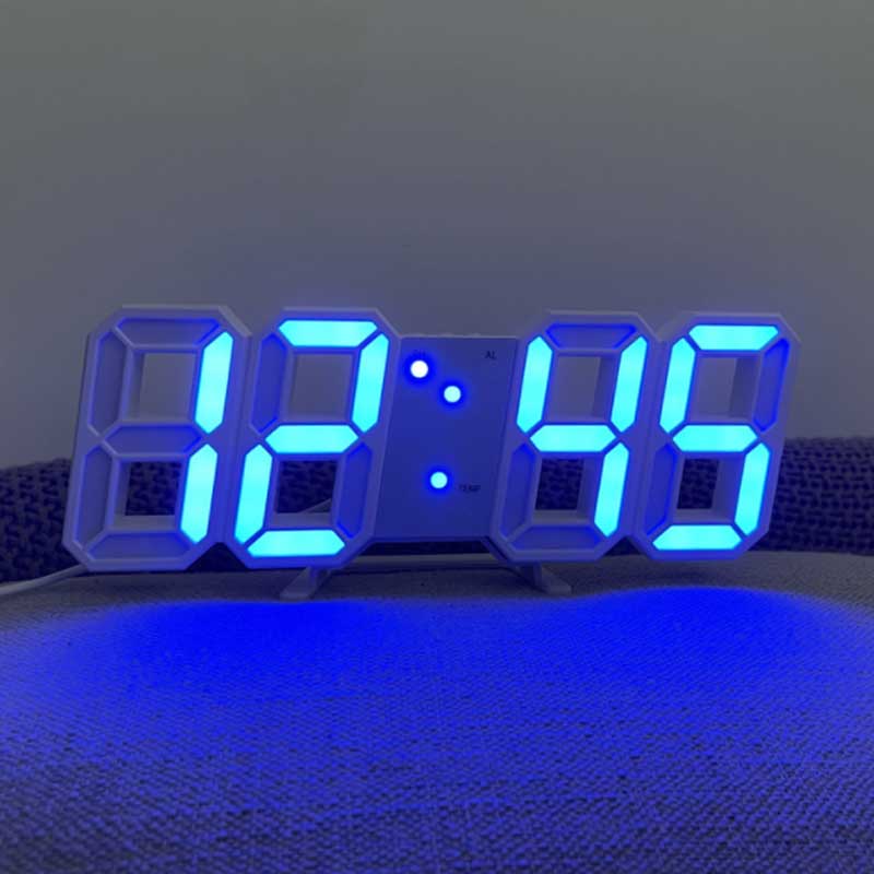 3D Digital Alarm Clock Creative Office 3D Luminous LED Wall Clock Simple Japanese Electronic Clock KTY