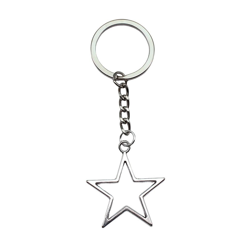 Dreifachmond Pentagramm Anhänger Schlüsselanhänger Stern Wicca Thema Schlüsselring 28mm