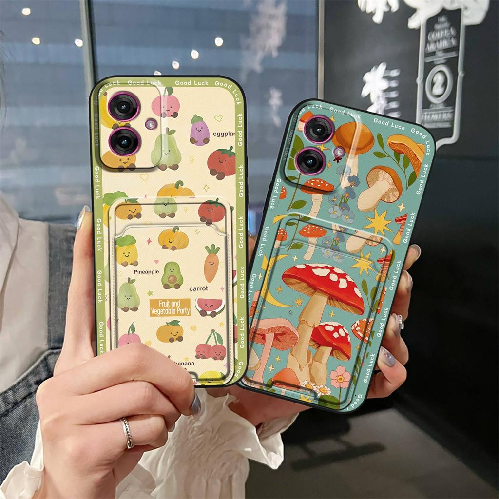 Full Wrap Soft Case Phone Case For MOTO G55 5G Fashion Design Silicone Card Slot Cover Anti-knock Durable Cute Anti-dust