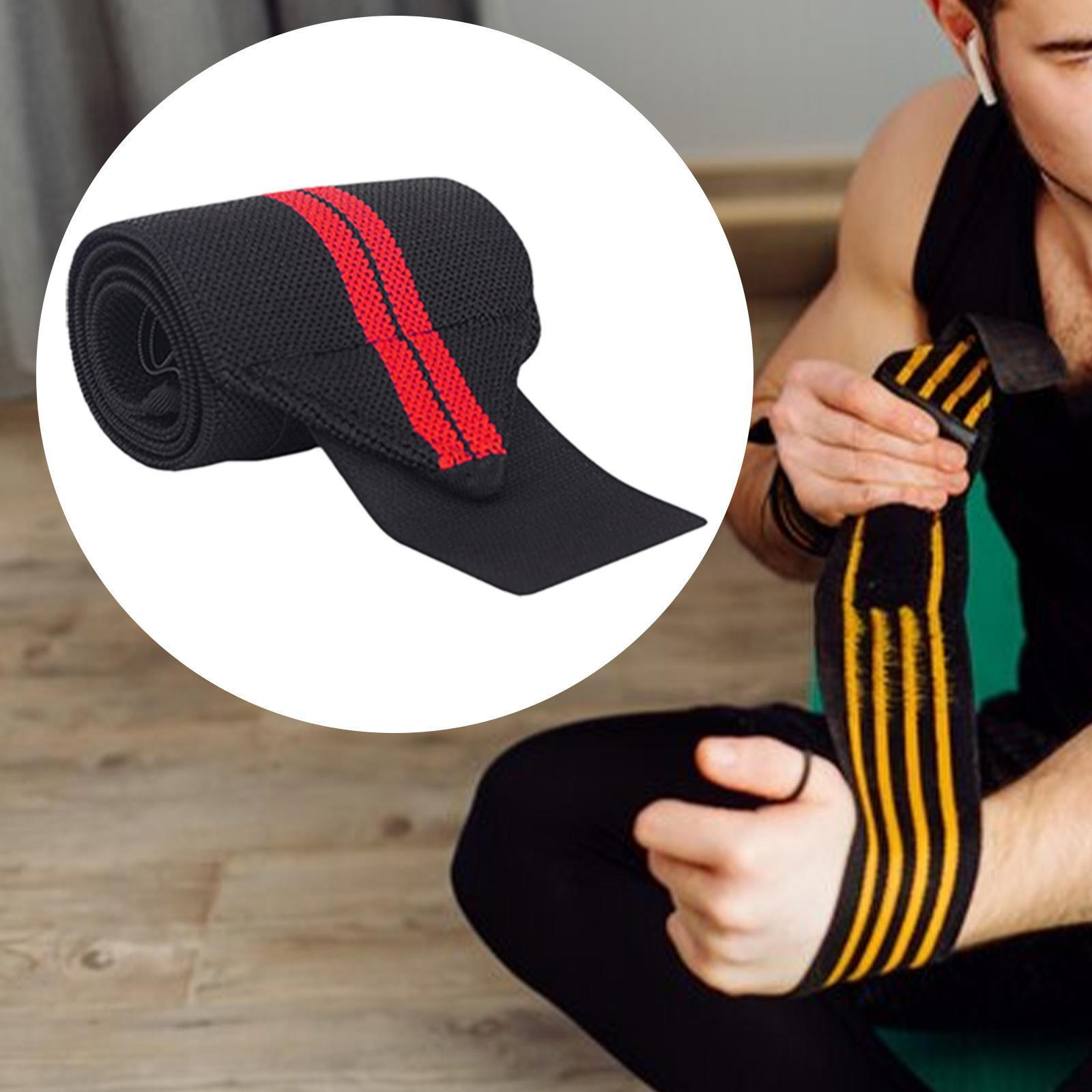 

Fitness Wrist Strap Wristband Adjustable Multipurpose 20.8x3.1inch Support for Strength Red Stripes