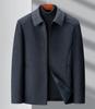 Men's High-End Cashmere Wool Jacket - Mid-Length Casual Lapel Coat for Middle-Aged Dads