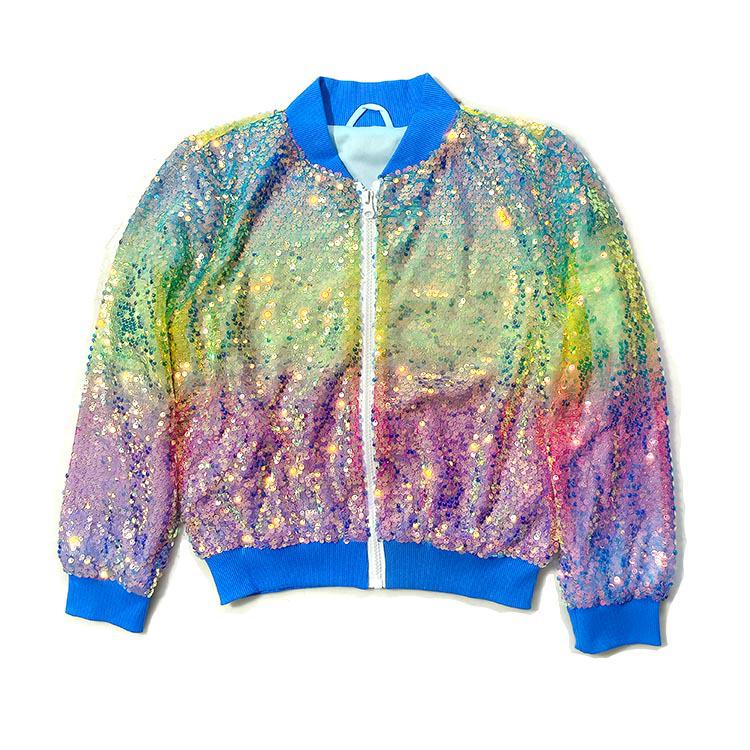 Children s Colorful Sequin Hip Hop Dance Jacket - Trendy New Year s Performance Outfit