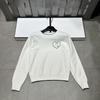 Xiangjia 2025 Embroidered Heart & Letter Knit Pullover - Round Neck, Long Sleeve, Age-Reducing Casual Versatile Winter Top