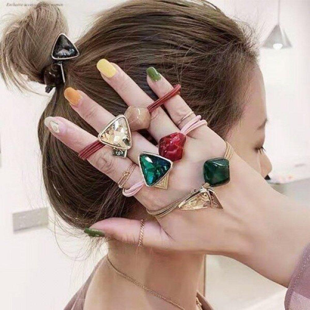 

Mno 4-piece set of sparkling jewel hair ties