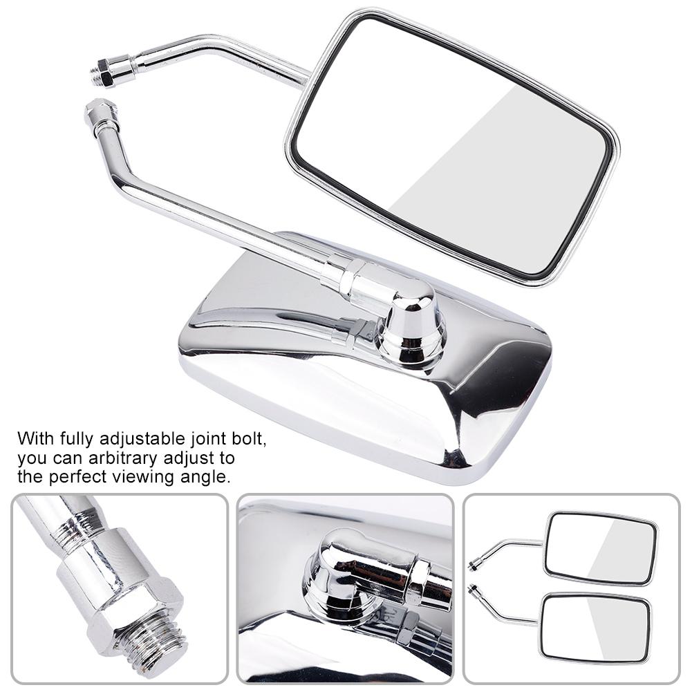 2ks Motocykl Street Bike upravené čtvercové zpětné zrcátko Zadní zpětná zrcátka Chrome